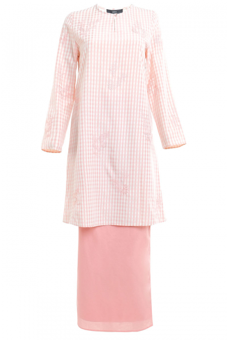 Ratu Blouse & Skirt - Pink Check/Pink