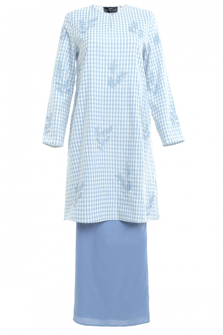 Ratu Blouse & Skirt - Blue Check/Blue