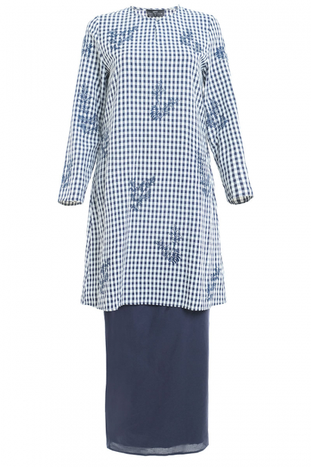 Ratu Blouse & Skirt - Navy Check/Navy