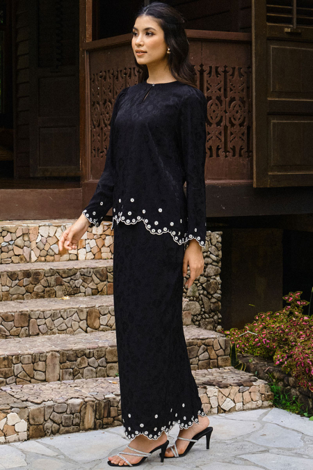 Amani Blouse & Skirt - Black