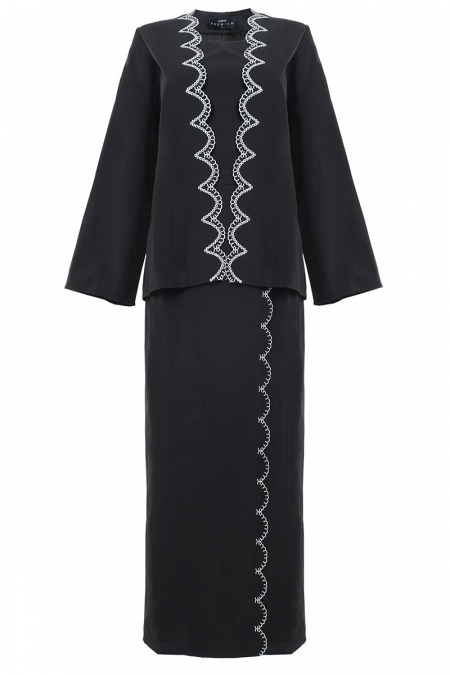 COTTON Seri Blouse & Skirt - Black