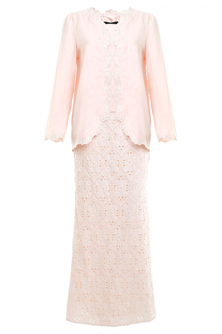 COTTON Saripah Blouse & Skirt - Powder Pink