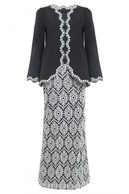 COTTON Saripah Blouse & Skirt - Black