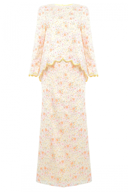 COTTON Hayati Blouse & Skirt - Yellow Floral
