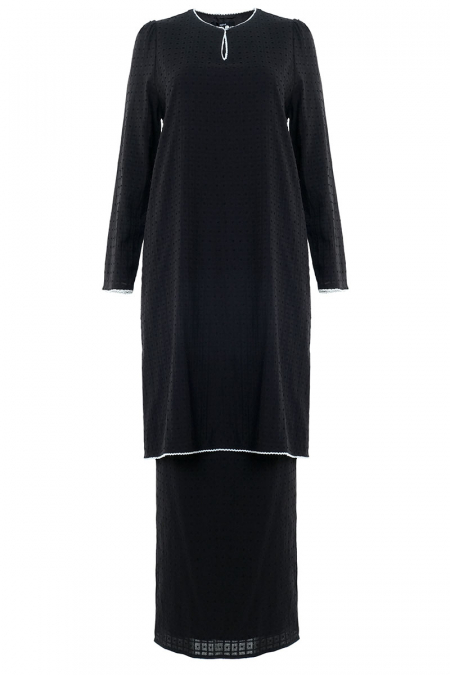 COTTON Baiduri Blouse & Skirt - Black