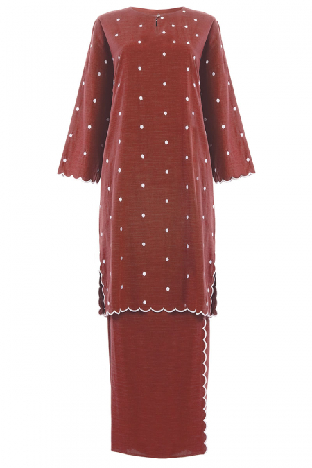 COTTON Dian Blouse & Skirt - Burnt Umber