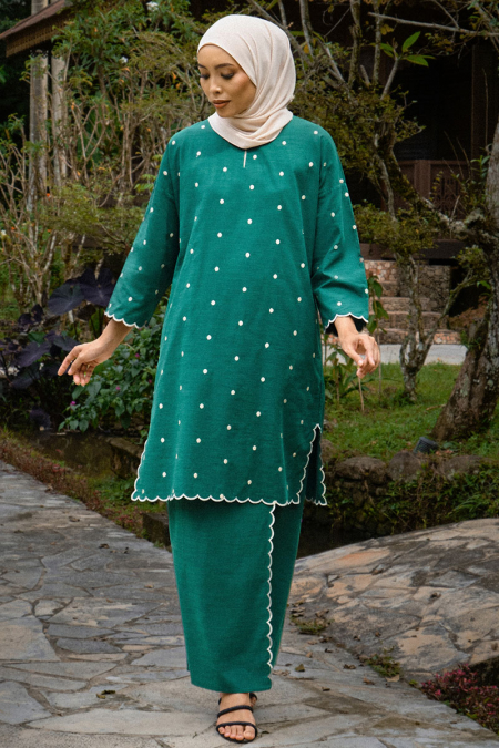 COTTON Dian Blouse & Skirt - Evergreen