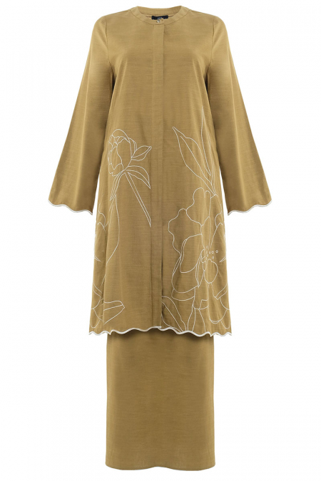 COTTON Madura Blouse & Skirt - Olive