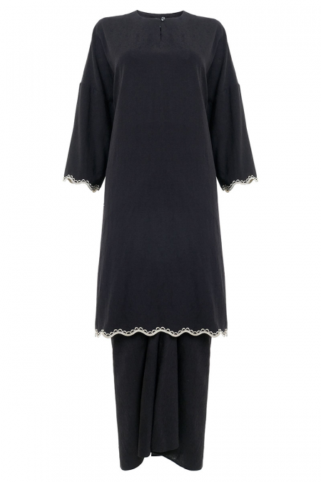 COTTON Maznah Blouse & Skirt - Black