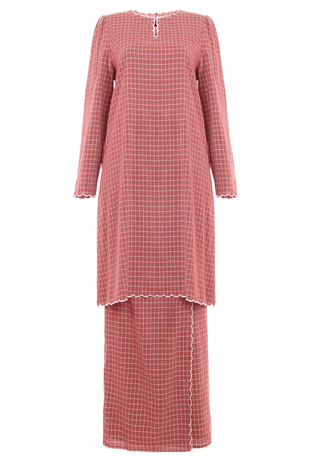 COTTON Norisa Blouse & Skirt - Brick Check