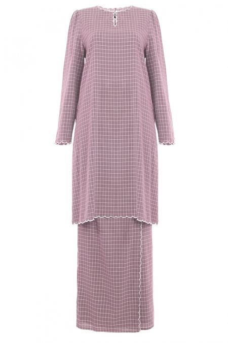 COTTON Norisa Blouse & Skirt - Elderberry Check