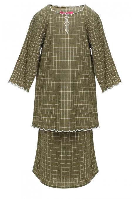 KIDS Norisa Set - Olive Check