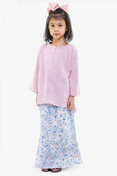 KIDS Sariyah Set - Pink Check/Pink Floral