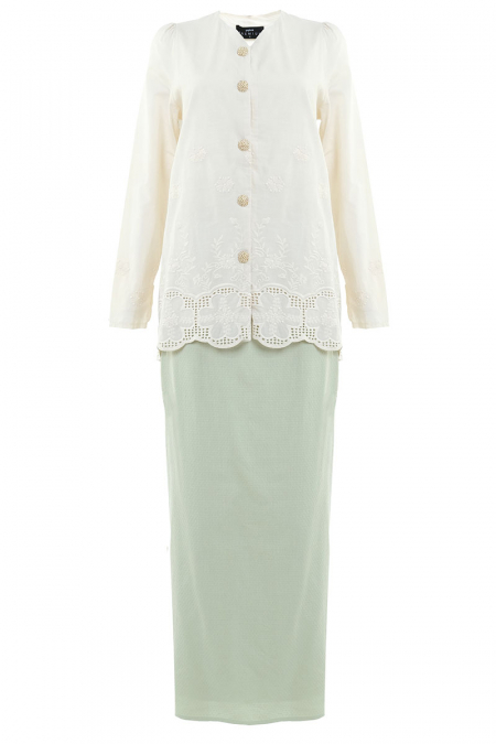 COTTON Haliza Blouse & Skirt - Rice/Apple Mint