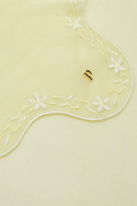 Rozita Embroidered Selendang - Buttermilk