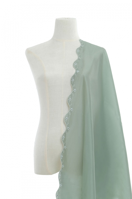 Rozita Embroidered Selendang - Deep Seafoam