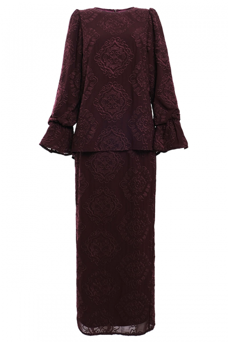 Istimewa Blouse & Skirt - Deep Plum