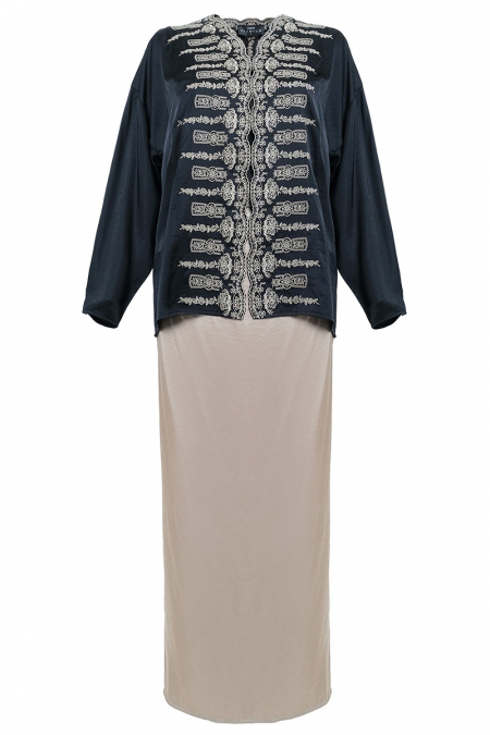 Wibawa Blouse & Skirt - Black/Beige