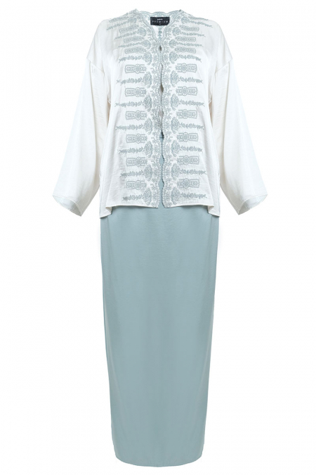 Wibawa Blouse & Skirt - Cream/Dusty Mint