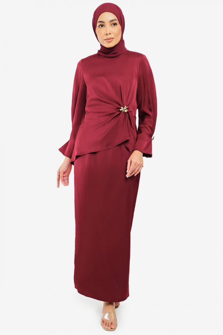 Bersama Blouse & Skirt - Maroon