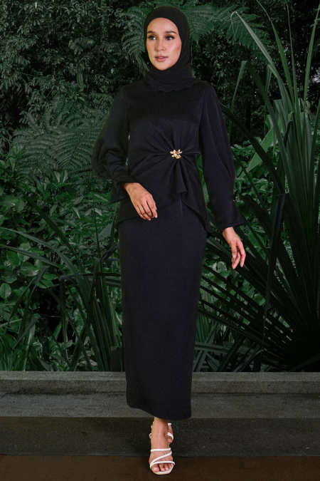 Bersama Blouse & Skirt - Black