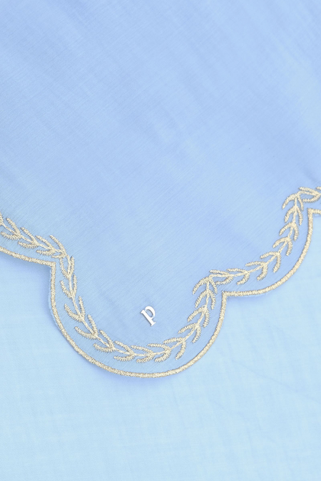 Permai Scallop Selendang - Powder Blue