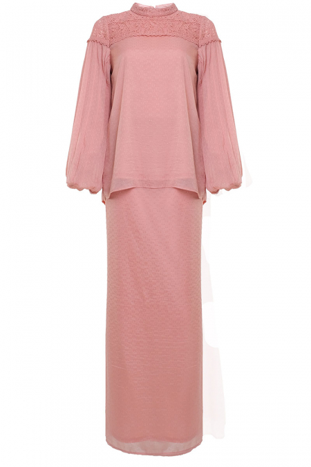 Teruja Blouse & Skirt - Pink Blossom