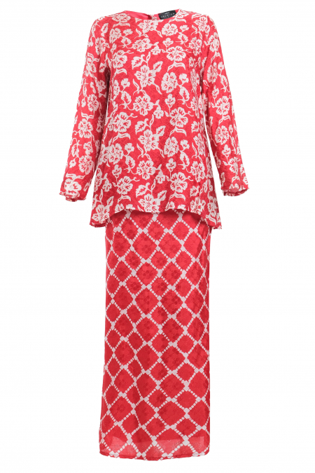 Jepara Blouse & Skirt - Deep Red