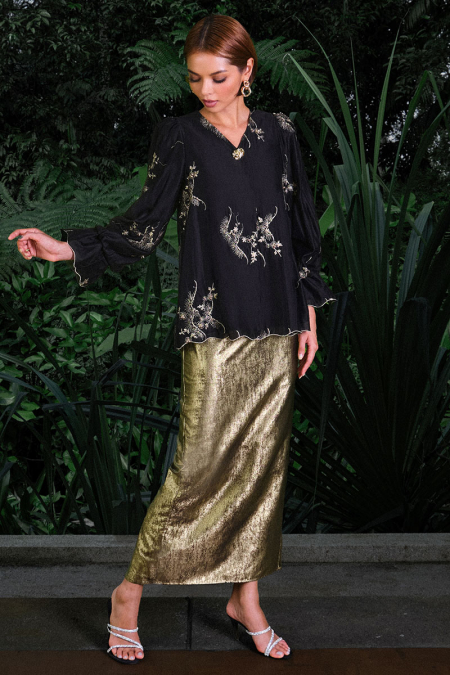 Rindu Blouse & Skirt - Black/Gold