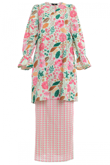COTTON Nazam Blouse & Skirt - Apple Mint