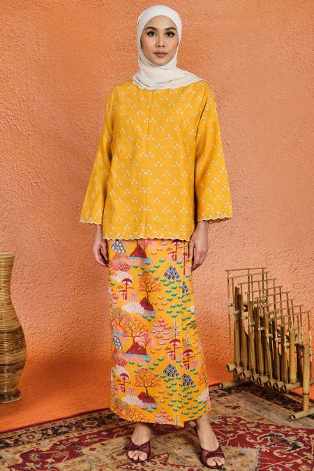 COTTON Suasana Blouse & Skirt - Marigold