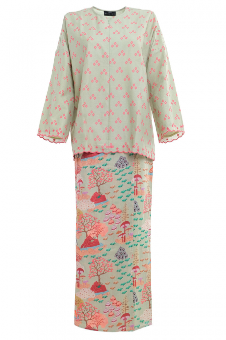 COTTON Suasana Blouse & Skirt - Pale Matcha