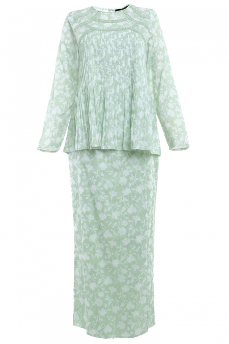 COTTON Lenggang Blouse & Skirt - Green Tea