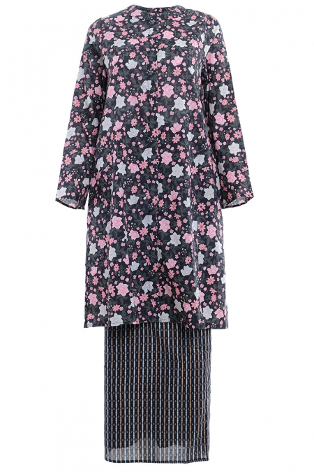 COTTON Bingkisan Blouse & Skirt - Black/Pink