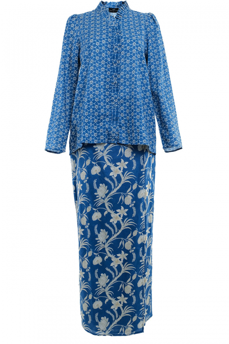 COTTON Melaram Blouse & Skirt - Cobalt Blue