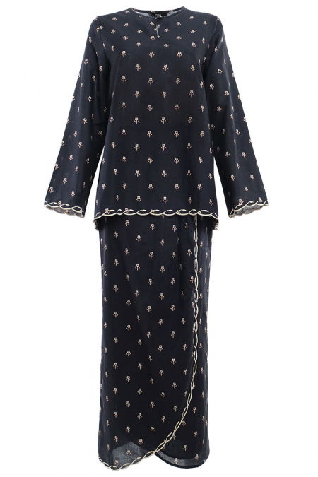 COTTON Ketipak Blouse & Skirt - Black