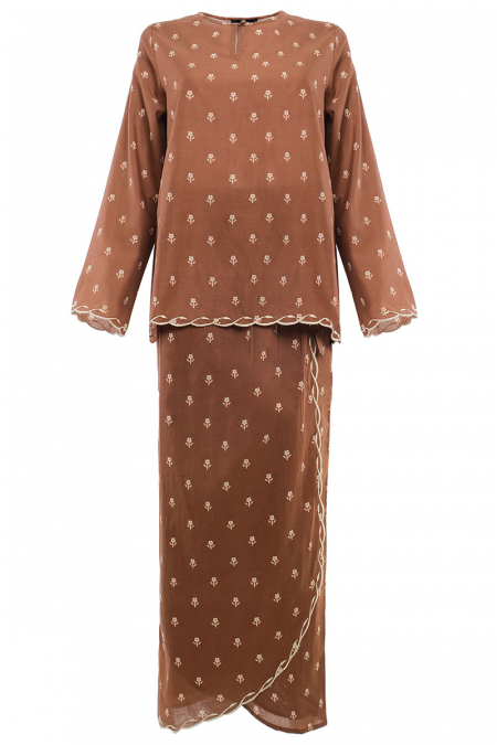 COTTON Ketipak Blouse & Skirt - Rustic Brown