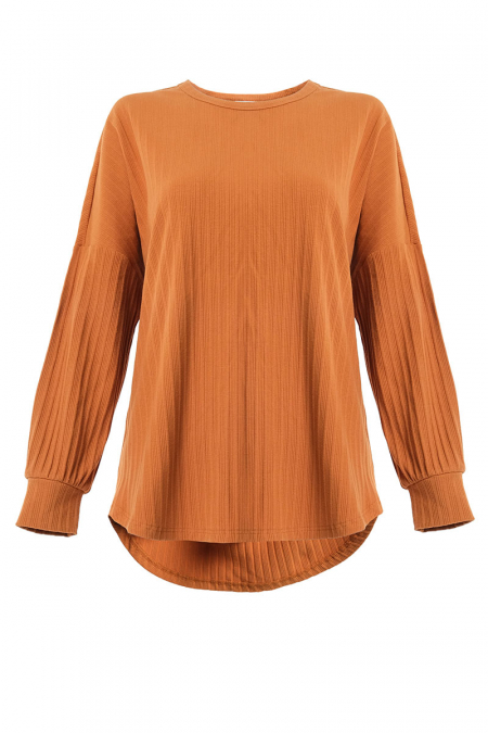 Jayanti Round Neck Tee - Caramel
