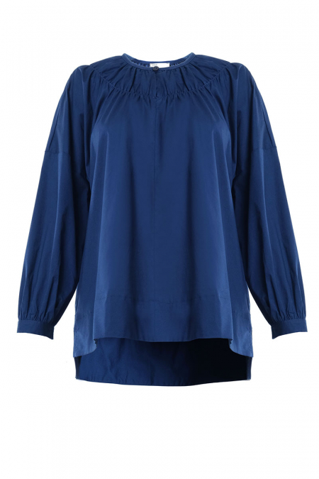 Daliah Drop Shoulder Blouse - Deep Blue