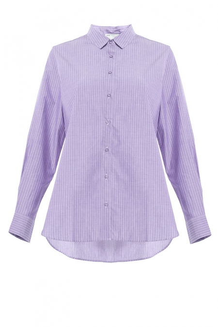 Mason Front Button Shirt - Lilac Stripe