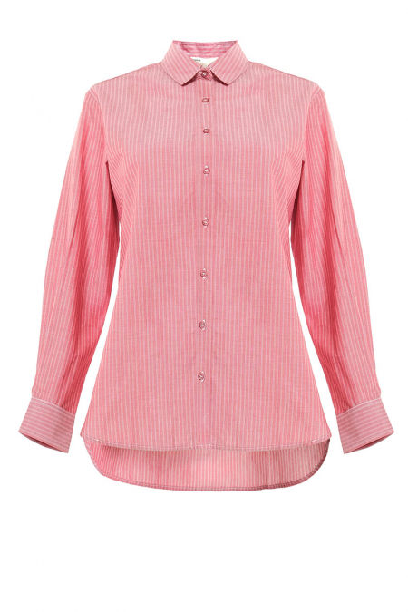 Mason Front Button Shirt - Rose Stripe