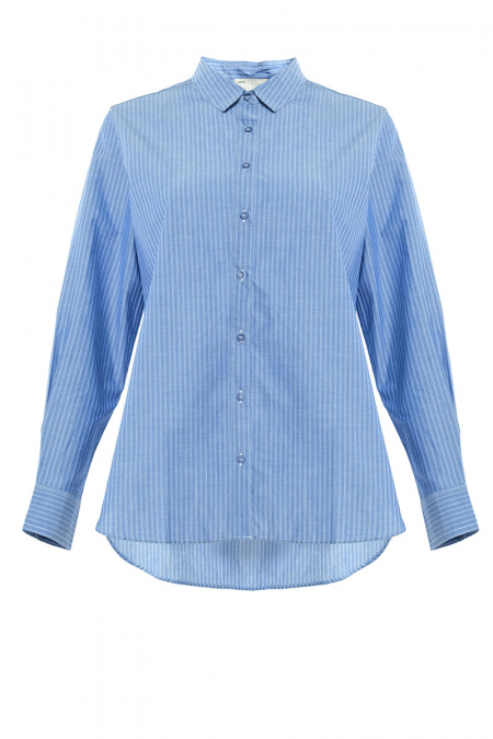Mason Front Button Shirt - Denim Stripe