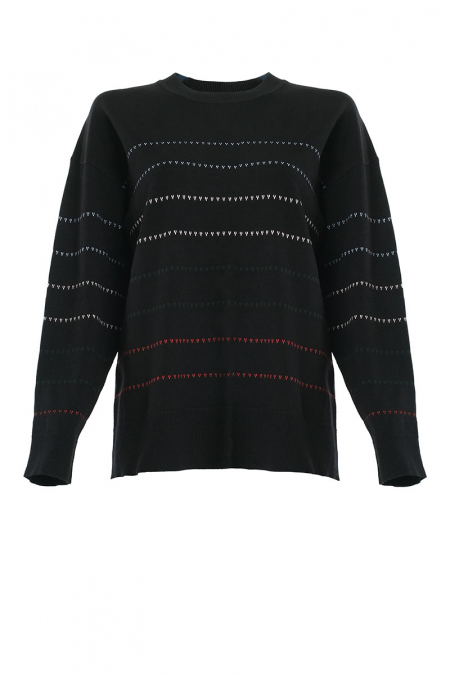 Sawsan Round Neck Sweater - Black
