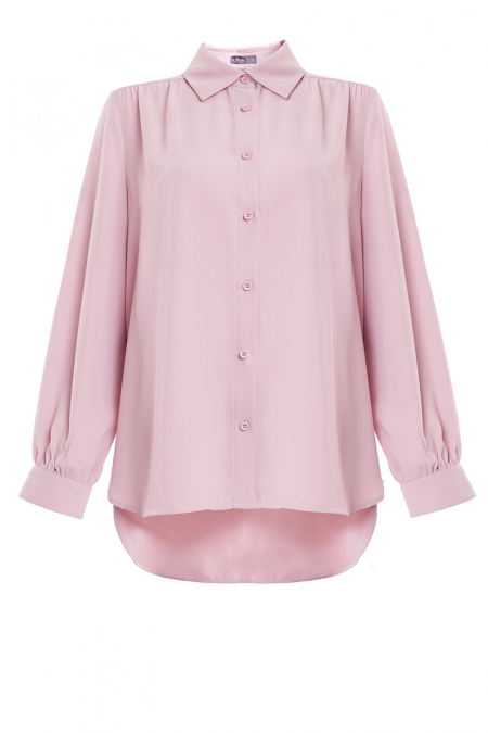 Giulianna Front Button Shirt - Pink Lotus