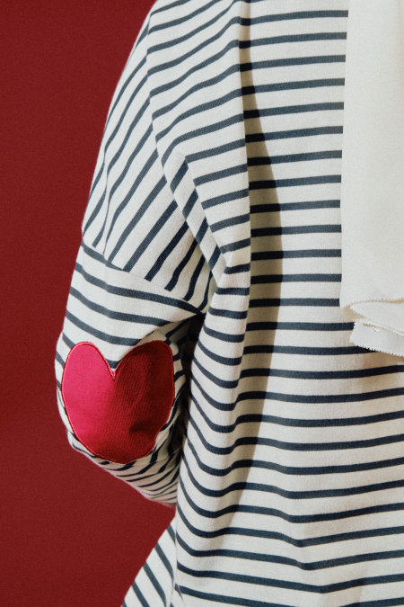 Inas Drop Shoulder Tee - Grey/Pink
