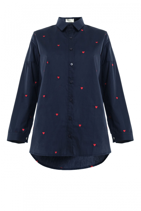 Wendalyn Front Button Shirt - Midnight