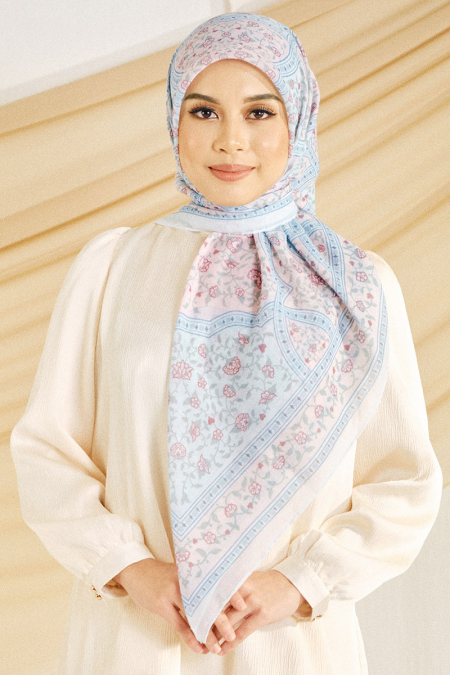 Inara Bawal Headscarf - Pink/Blue