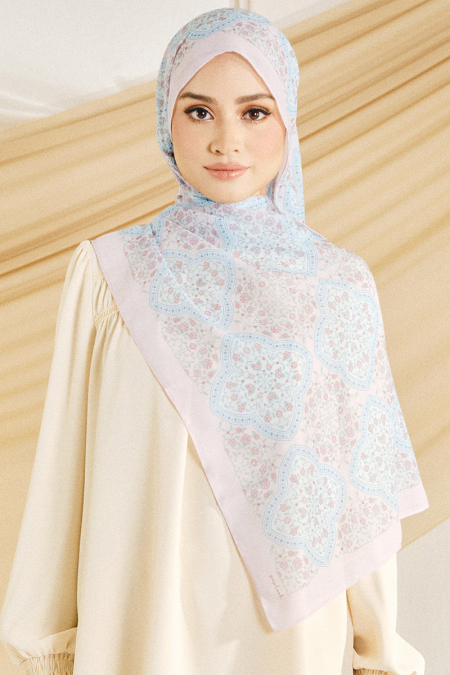 Nyra Rectangle Headscarf - Pink/Blue
