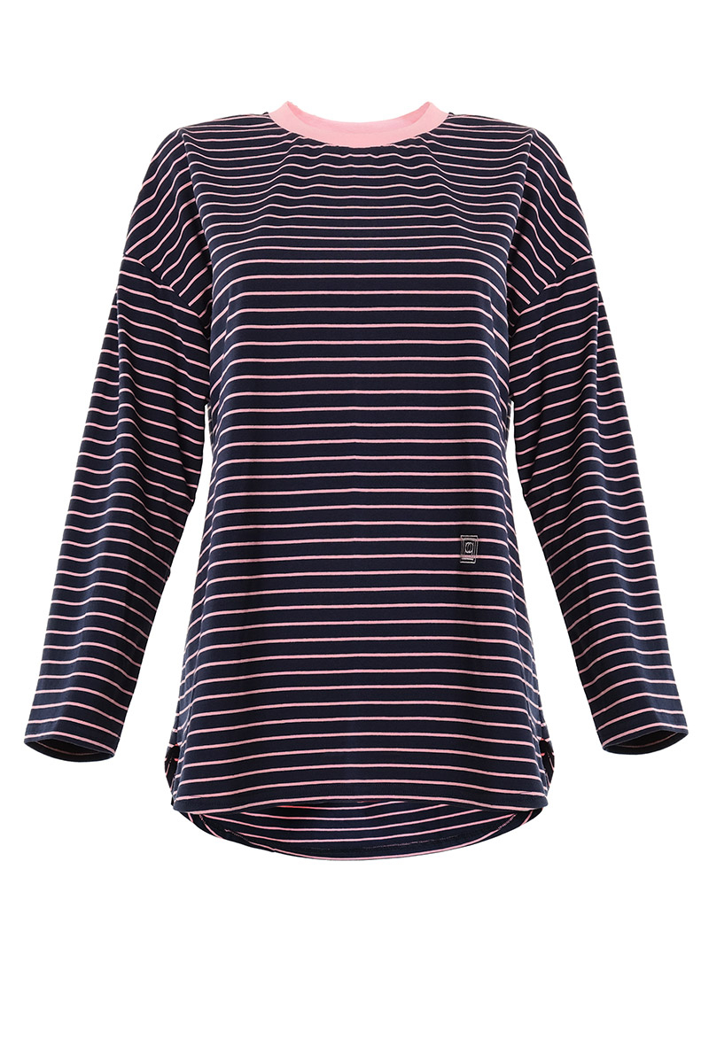 College Drop Shoulder Stripe Tee