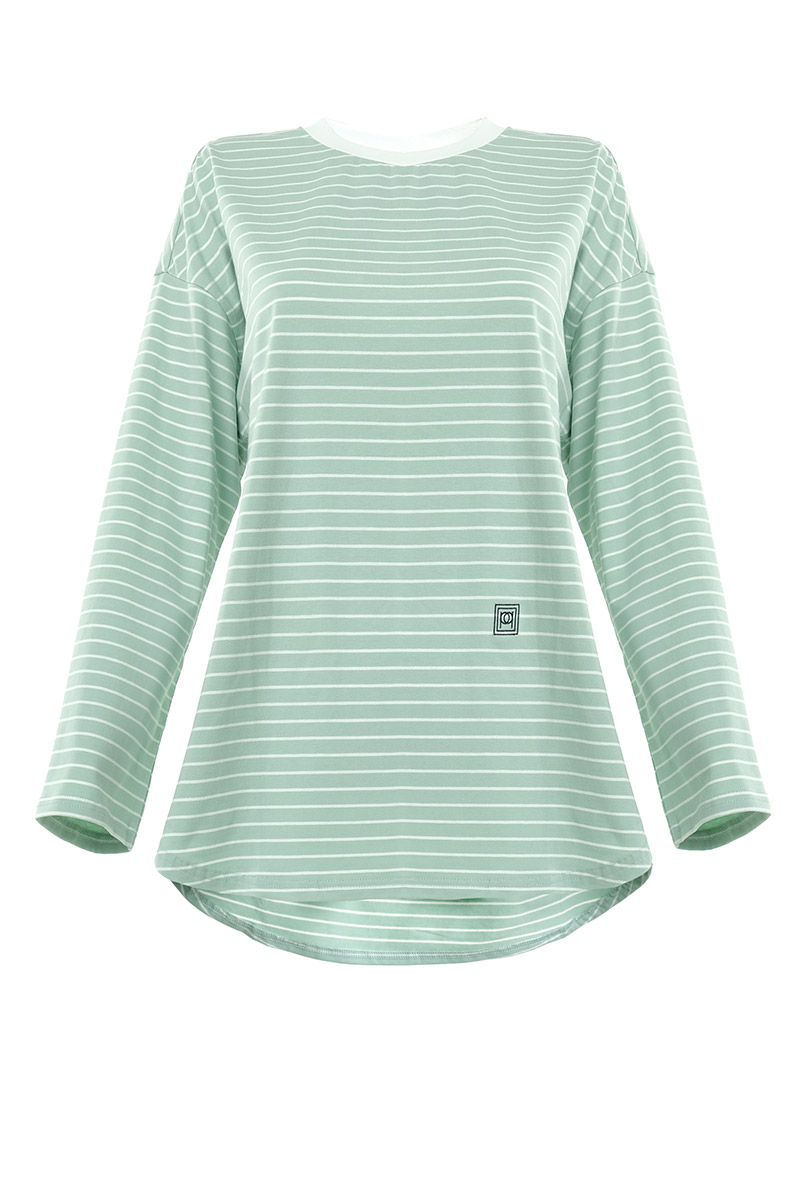 College Drop Shoulder Stripe Tee